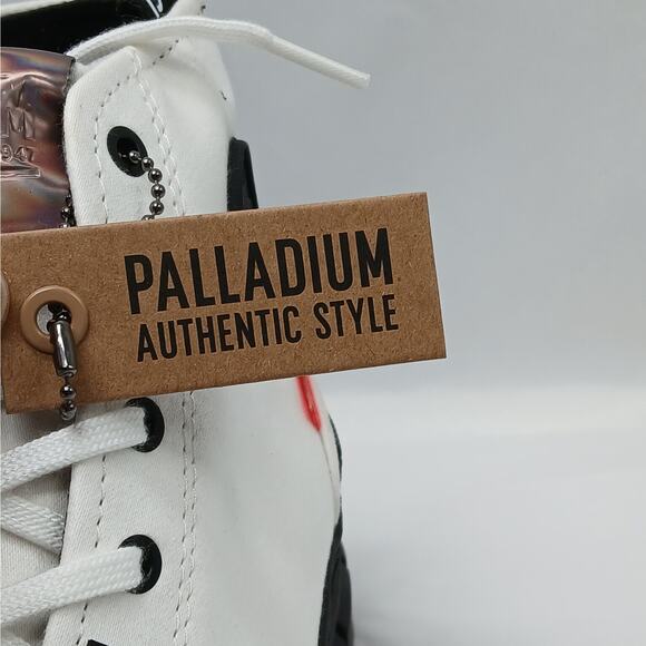 Palladium Revolt Hi TX Combat Boots Women 9 White Chunky Heel Platform Lug Sole - Picture 9 of 13